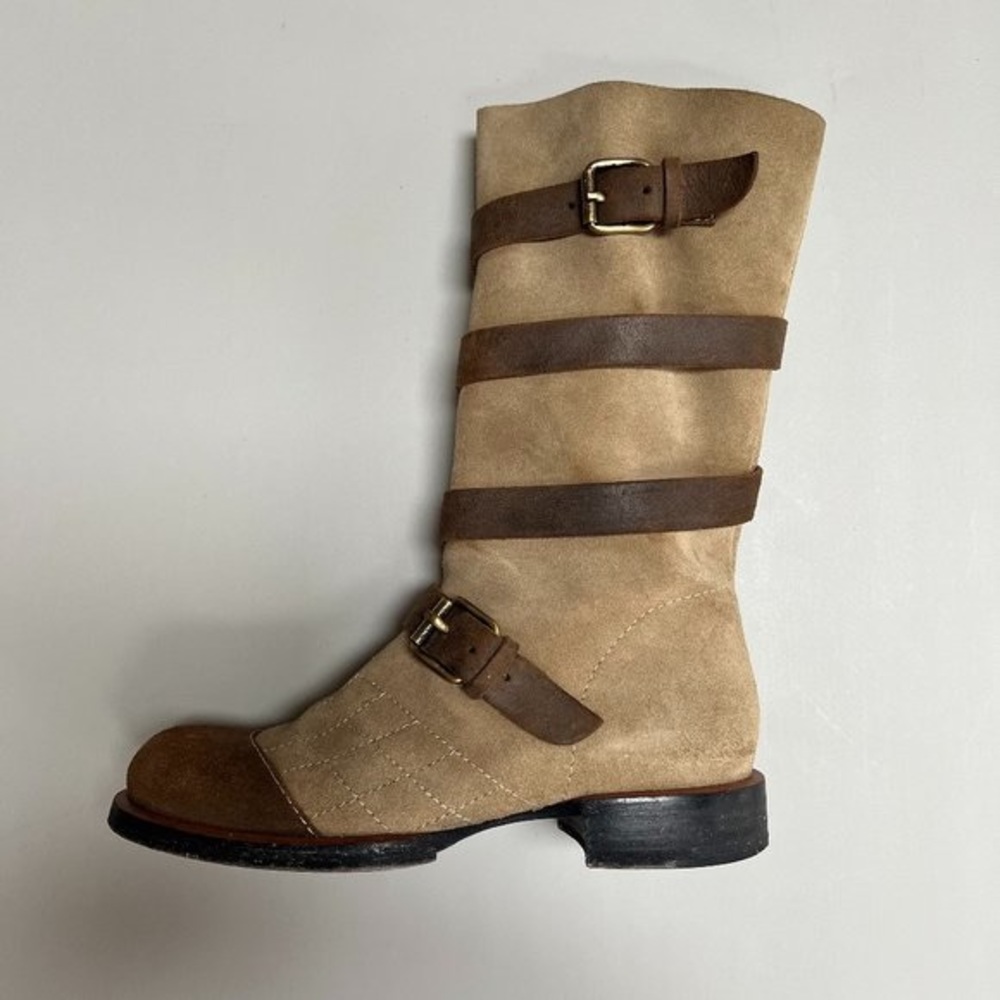 CHANEL Belted Leather Boots